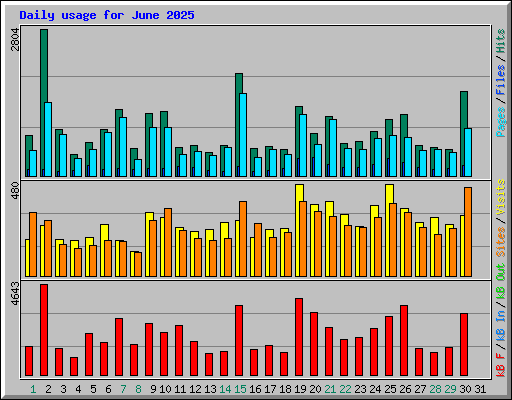 Daily usage for June 2025