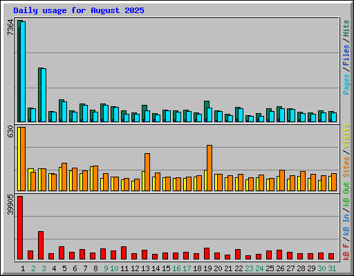 Daily usage for August 2025